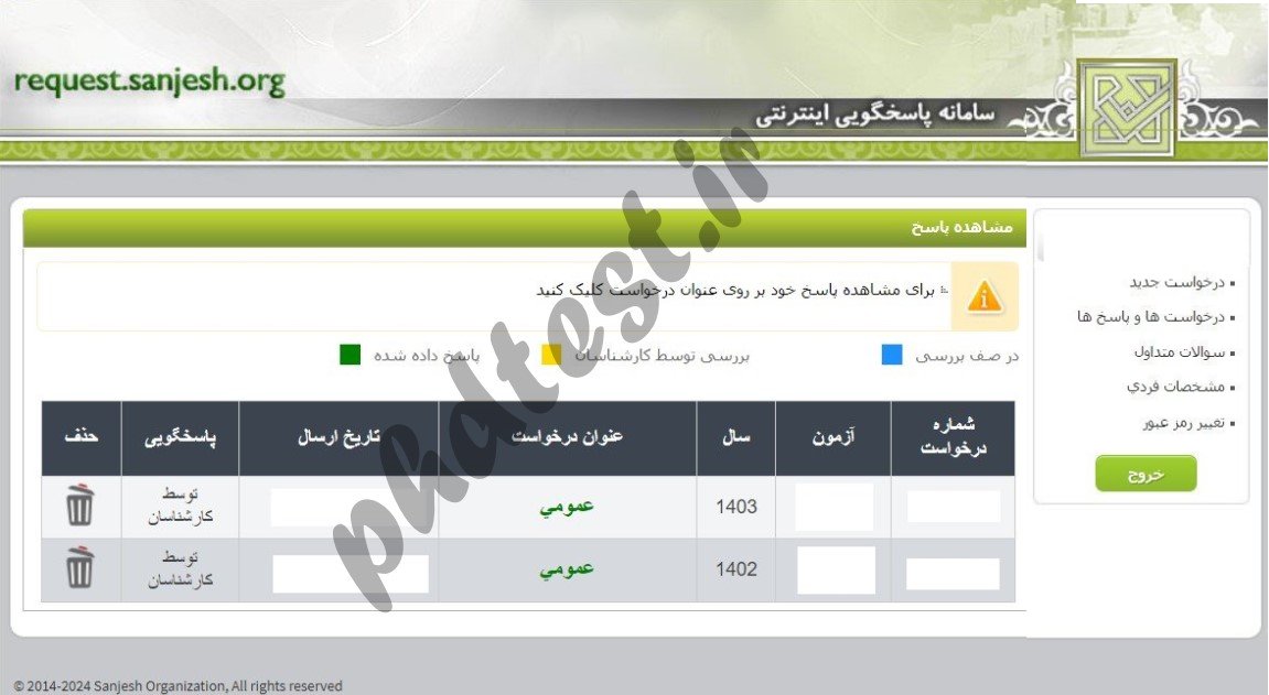 ثبت اعتراض به کلید کنکور دکتری